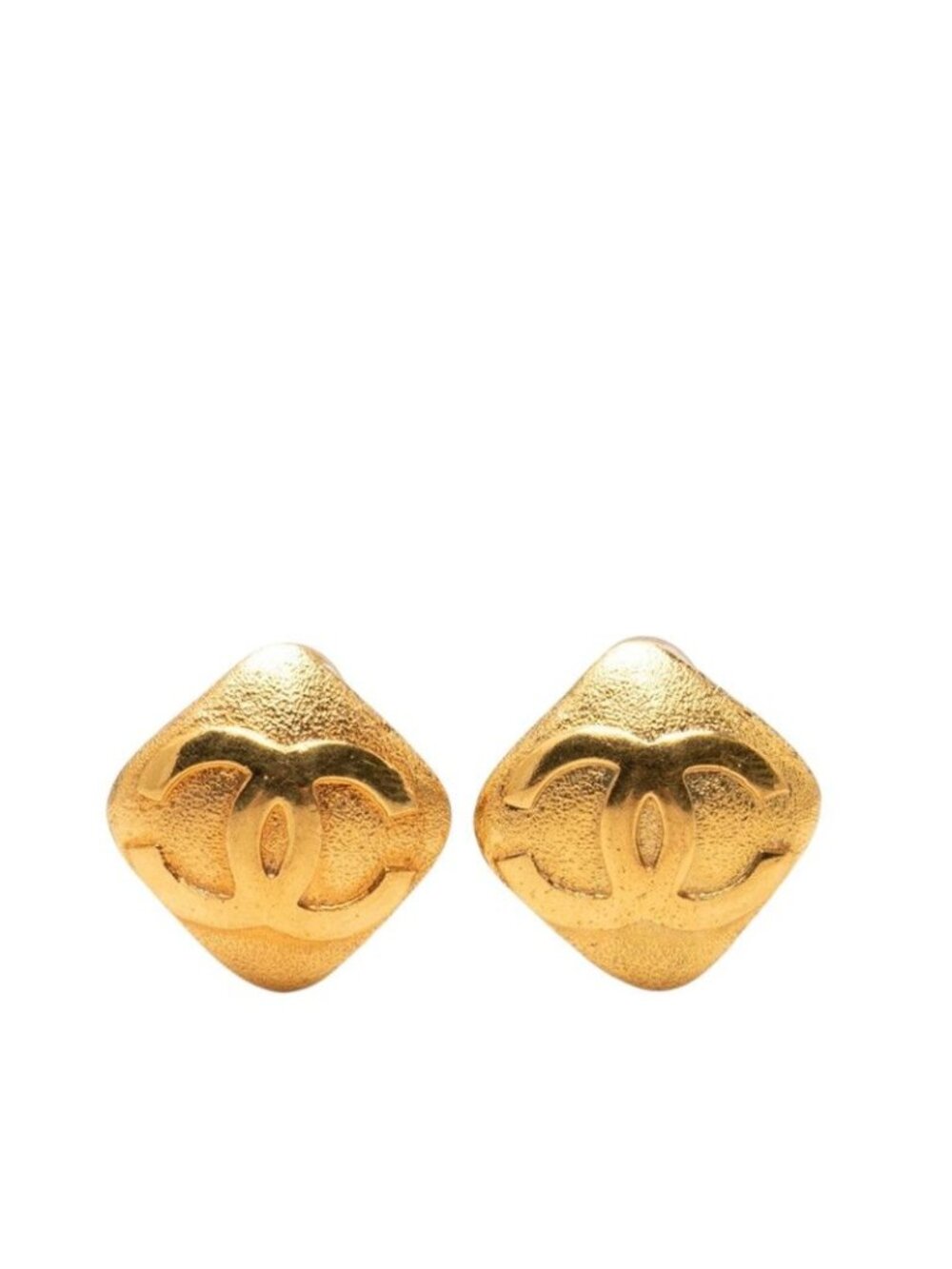 Chanel CC Logo Earrings Gold Plated